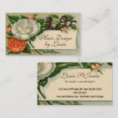 ヴィンテージのシックなオレンジ美容師は花を切ります 名刺 (正面/裏面)