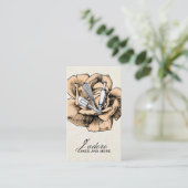 ヴィンテージのシックなオレンジ花のパン屋のパン屋のベーキング 名刺 (スタンド正面)