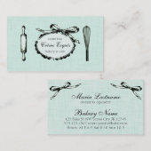 ヴィンテージのシックなベーキングのパン屋のパン屋のガーリーなミント 名刺 (正面/裏面)