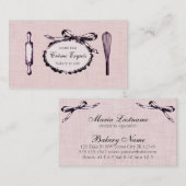 ヴィンテージのシックなベーキングのパン屋のパン屋の菓子の弓 名刺 (正面/裏面)