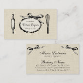 ヴィンテージのシックなベーキングのパン屋のパン屋の菓子の弓 名刺 (正面/裏面)