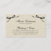 ヴィンテージのシックなベーキングのパン屋のパン屋の菓子の弓 名刺 (裏面)