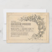 ヴィンテージのシックな結婚式招待状のアンティークの華麗さ 招待状 (正面)
