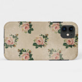 ヴィンテージのシックな花のバラのぼろぼろのbohoのばら色の花 Case-Mate iPhoneケース (裏面(横))