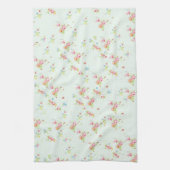 ヴィンテージのシックな花のローズピンクのぼろぼろのばら色の花 キッチンタオル (縦)