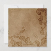 ヴィンテージのシックな花の白い孔雀の結婚式の招待 招待状 (裏面)