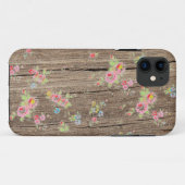 ヴィンテージのシックな花の素朴なぼろぼろのばら色の花木 Case-Mate iPhoneケース (裏面(横))