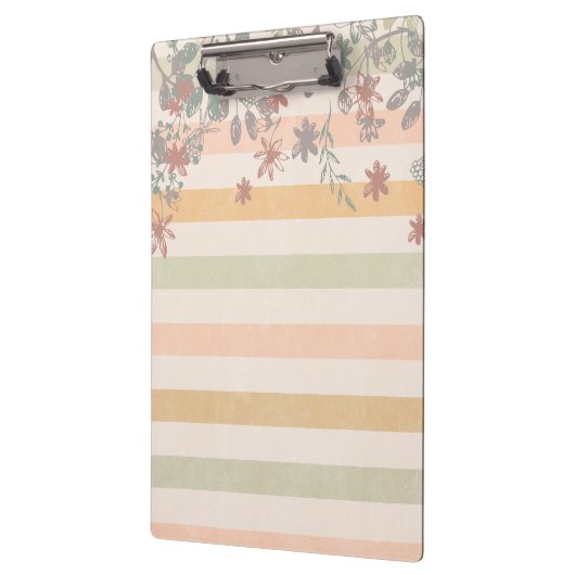 ヴィンテージのシックな花柄はと加えます一流のモノグラムを縞で飾ります クリップボード (左)