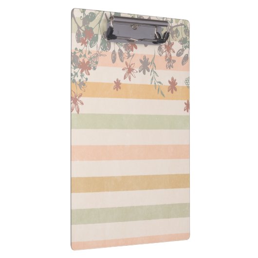 ヴィンテージのシックな花柄はと加えます一流のモノグラムを縞で飾ります クリップボード (右)