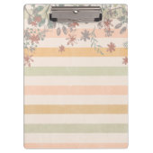 ヴィンテージのシックな花柄はと加えます一流のモノグラムを縞で飾ります クリップボード (正面)
