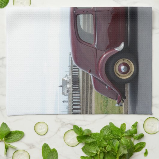 ヴィンテージのシトロエンの牽引Avant キッチンタオル (折り畳み)