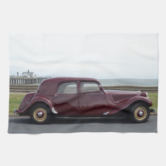 ヴィンテージのシトロエンの牽引Avant キッチンタオル (横)