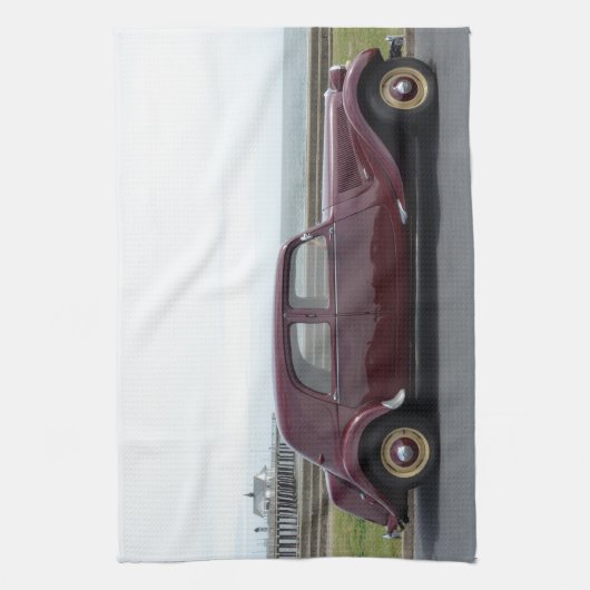 ヴィンテージのシトロエンの牽引Avant キッチンタオル (縦)