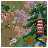 ヴィンテージのシノワズリーパターン ファブリック (クローズアップ)