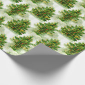 ヴィンテージのシビクトリアンームレスクリスマスツリーパターン ラッピングペーパー (角)