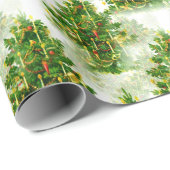 ヴィンテージのシビクトリアンームレスクリスマスツリーパターン ラッピングペーパー (ロールコーナー)