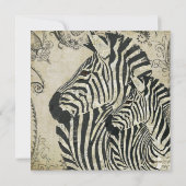 ヴィンテージのシマウマのベビーシャワーの招待状 招待状 (裏面)