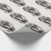 ヴィンテージのシマスカンクの19世紀のスカンクのイラストレーション ラッピングペーパー (角)