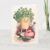 ヴィンテージのシャムロックのハートおよび主セントパトリックの日 カード (正面)