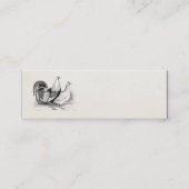 ヴィンテージのシャモの鶏の鳥のオンドリの鶏 スキニー名刺 (正面)