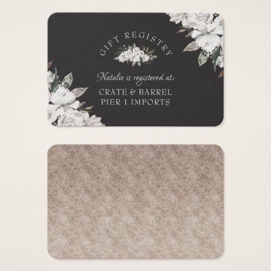 ヴィンテージのシャワーギフト登録カードの挿入 (正面&裏面)
