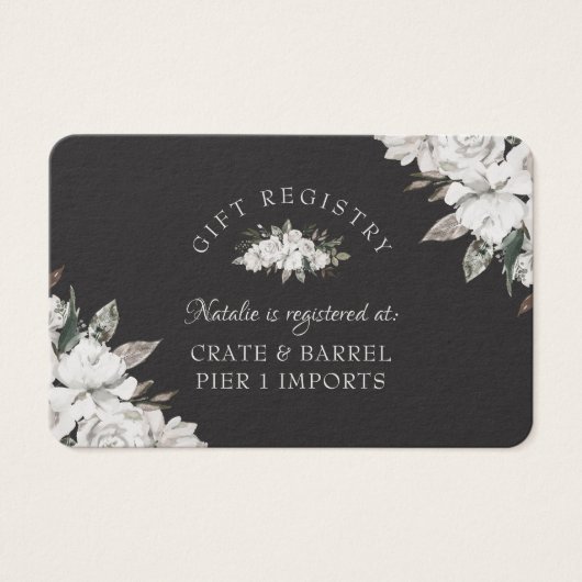 ヴィンテージのシャワーギフト登録カードの挿入 (正面)