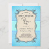 ヴィンテージのシャワー招待 – 恐竜 招待状 (正面)