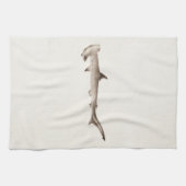 ヴィンテージのシュモクザメのイラストレーションのレトロの鮫 キッチンタオル (横)