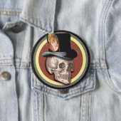 ヴィンテージのシルクハットのスカルボタン 缶バッジ (インサイチュ)