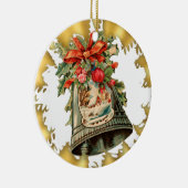 ヴィンテージのシルバーベルの陶磁器のクリスマスのオーナメント セラミックオーナメント (右)