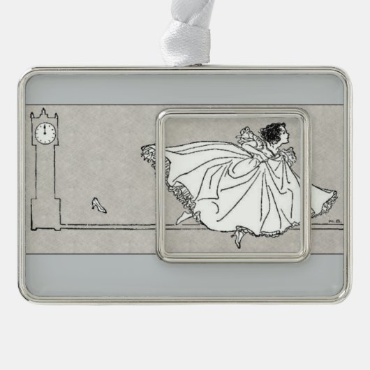 ヴィンテージのシンデレラのオーナメントの装飾 シルバープレートフレームオーナメント (正面)