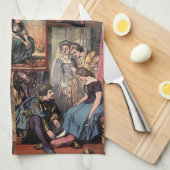 ヴィンテージのシンデレラのクリスマスのモンタージュ キッチンタオル (四つ折り)