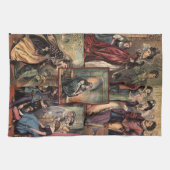 ヴィンテージのシンデレラのクリスマスのモンタージュ キッチンタオル (横)