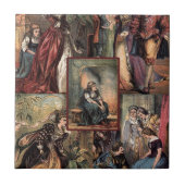 ヴィンテージのシンデレラのクリスマスのモンタージュ タイル (正面)