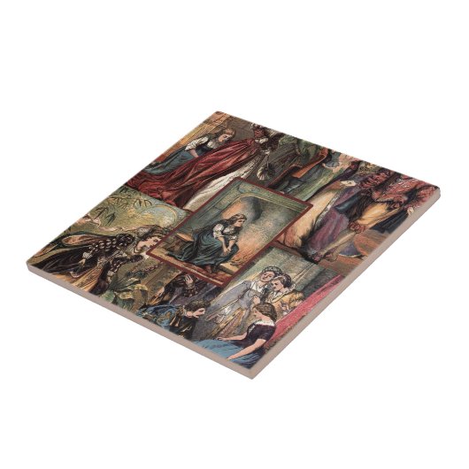 ヴィンテージのシンデレラのクリスマスのモンタージュ タイル (側面)