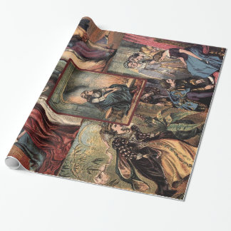 ヴィンテージのシンデレラのクリスマスのモンタージュ ラッピングペーパー