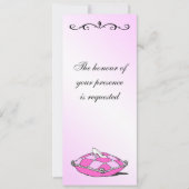 ヴィンテージのシンデレラの靴のピンクのウェディング招待状 招待状 (正面)
