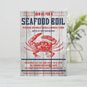 ヴィンテージのシーフードの沸騰パーティの招待状 招待状 (スタンド正面)
