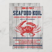 ヴィンテージのシーフードの沸騰パーティの招待状 招待状 (正面/裏面)