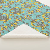 ヴィンテージのシームレスなアールヌーボーパターン。ヴィンテージ壁 シェルパブランケット (3/4)