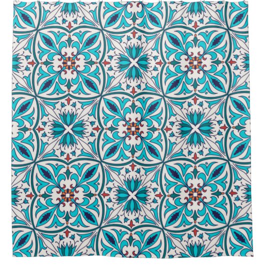 ヴィンテージのシームレスなテクスチャ。美しい色のパター シャワーカーテン (正面)