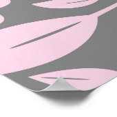 ヴィンテージのシームレスなパターンとピンクの花とlea ポスター (角)