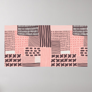 ヴィンテージのシームレスなパターンテクスモダンスタイリッシュチャ。 ポスター