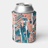 ヴィンテージのシームレスなパターン。 缶クーラー (缶裏面)