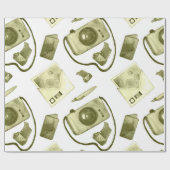 ヴィンテージのシームレスな海馬のセピアパターン ラッピングペーパー (フラット)