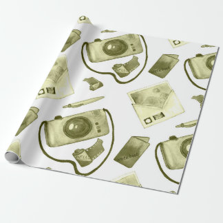 ヴィンテージのシームレスな海馬のセピアパターン ラッピングペーパー