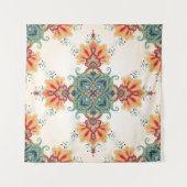 ヴィンテージのシームレスな背景。美しい花のオリエンタルな タペストリー (正面(横))