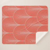 ヴィンテージのシームレスな赤とグレーのアートデコ壁紙p シェルパブランケット (正面(横))