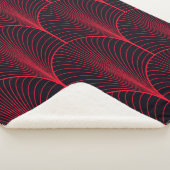 ヴィンテージのシームレスな赤と黒のアートデコ壁紙 シェルパブランケット (3/4)