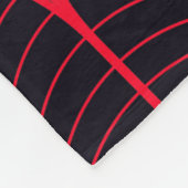 ヴィンテージのシームレスな赤と黒のアートデコ壁紙 フリースブランケット (角)